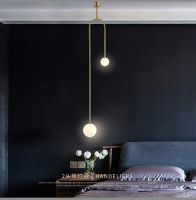 Modern Glass Ball Pendant Light Bedside Hanging Lamps Nordic Golden Decoration Lighting Fixture Luminaire Living Room Bedroom