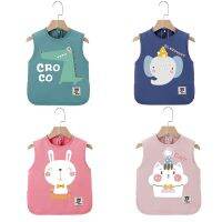 Cute Cartoon Baby Bibs Waterproof Infant Boy Girls Eating Bib Children Drawing Sleeveless Apron Kids Toddler Feeding Burp Cloths Aprons