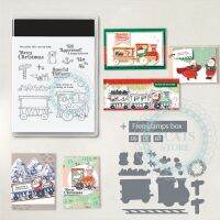 Christmas Train Clear Stamps And Metal Cutting Dies For Decorating Gifts Diy Paper Card Scrapbook Photo Album Embossing Craft