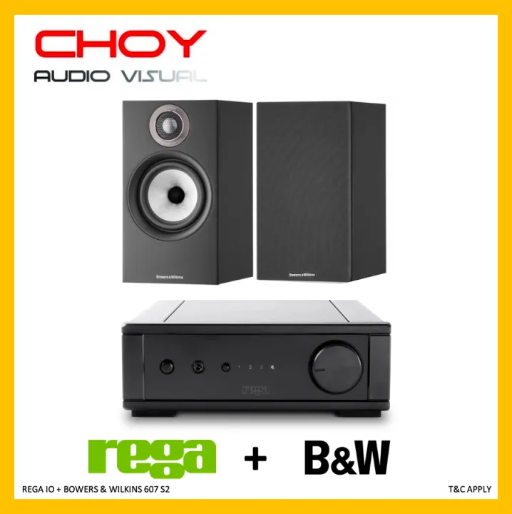 Rega IO Integrated Amplifier + Bowers & Wilkins 607 S2 Bookshelf