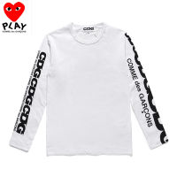 Comme Des Garcons เสื้อผ้าเสื้อยืดสตรีผู้ชายผ้าฝ้ายแท้,เสื้อผ้านิ่มแฟชั่นโปโลแขนยาวทรงหลวมเรียบง่าย