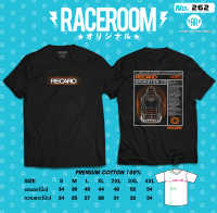 RACEROOM เสื้อยืดคอกลม สีดำ ไม่ย้วย Cotton100  RECARO-262