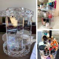 （QIQI tool） ชุดกล่องหมุนได้360องศา Function TransparentCosmetic DetachableOrganizer Fashion Spin