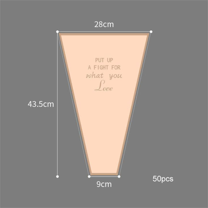 ชุดเดียว50ชิ้นสำหรับห่อดอกไม้สีทองกรอบกันน้ำดอกไม้