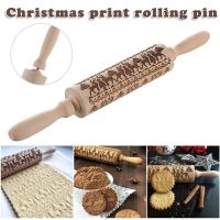 HOT 3D Christmas Embossing Wood Rolling Pin Tools Baking Xmas Gifts For Kids and Adults to Make Cookie Dough Kitchen NDS Bread  Cake Cookie Accessorie