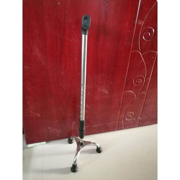 Stainless steel adjustable telescopic adjustment elderly walker triangular crutches threelegged