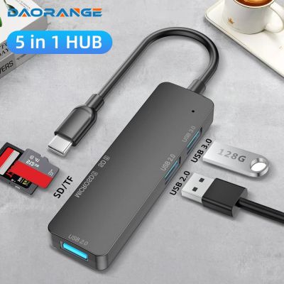 5ใน1 USB C USB ฮับ USB 3.0การ์ด SD แผงตัวอ่าน5พอร์ต USB 2.0ที่อ่านทีเอฟอะแดปเตอร์แยกสำหรับ MacBook Pro/air อุปกรณ์เสริมสำหรับการเชื่อมต่อกับแลบทอป Feona