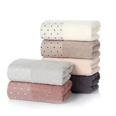 70x140cm 100% Cotton Absorbent Dot Pattern Solid Color Soft Comfortable Men Women Bathroom Travel Bath Towel