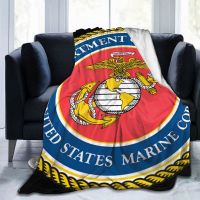 Blanket for Chair/Bed/Sofa for Boys Adults Souvenir Gifts US Marine Corps Flag Emblem Blanket Warm Lightweight Four Season Plush