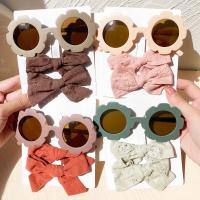 2/3Pcs/Set Cotton Bows Hair Clips Sunglasses for Kids Girls Cute Vintage Sun Flower Glasses Cool Headwear Hair Accessories Gifts Hair Accessories