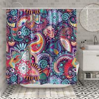 Baltan HOME LY1 Paisley Colorful Shower Curtain Bohemian Traditional Bathroom Curtain Polyester Waterproof HOME Bathroom Decoration Hanging Curtain
