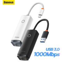 Baseus USB3.0 USB อะแดปเตอร์อีเทอร์เน็ต1000Mbps USB RJ45การ์ดเน็ตเวิร์คสำหรับแล็ปท็อป Xiaomi กล่อง Mi S Nintendo Switch PC สายแลน USB อินเทอร์เน็ต