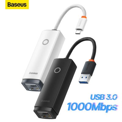 Baseus USB3.0 USB อะแดปเตอร์อีเทอร์เน็ต1000Mbps USB RJ45การ์ดเน็ตเวิร์คสำหรับแล็ปท็อปเหมาะสำหรับ Xiaomi กล่อง Mi S Nintendo Switch PC สายแลน USB อินเทอร์เน็ต