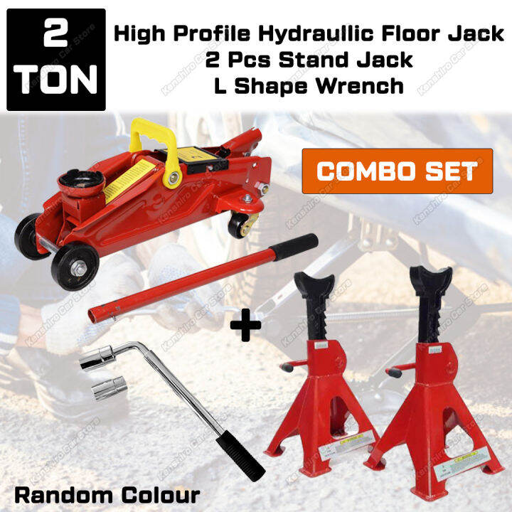 🔥 COMBO SET 🔥 2 Ton Hydraulic Floor Jack For Auto Repair Tools Car