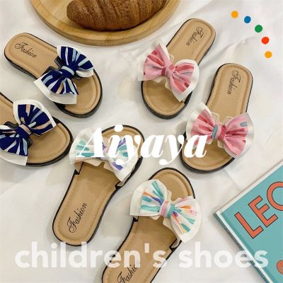 DSFERGERGE Aiyaya รองเท้า เด็ก ผู้หญิง รองเท้า เด็ก รองเท้ารัดส้น รองเท้าเจ้าหญิงโบว์ รองเท้าแตะกันลื่นแบบนุ่มสำหรับเด็ก（415）