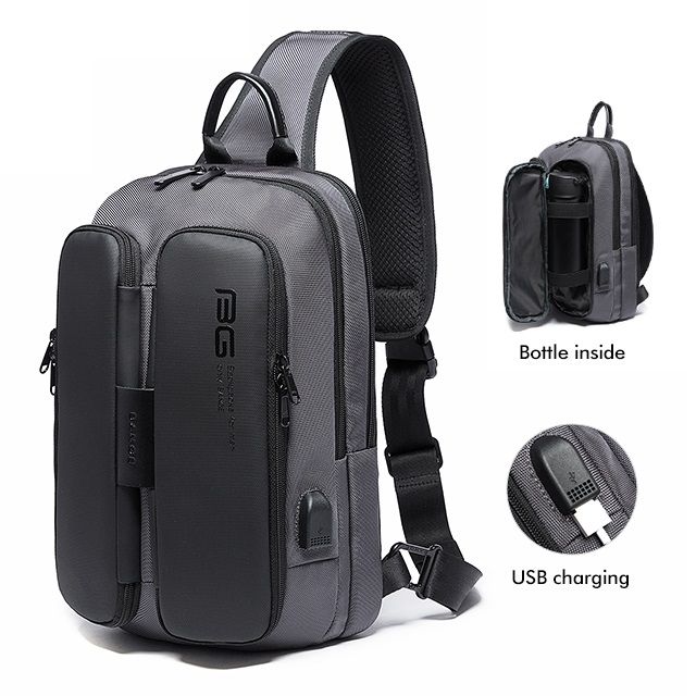 KAKA 2020 Korean Chest Pack Travel Shoulder Crossbody Bag USB Charging ...