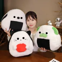 33เซนติเมตร Kawaii ข้าวบอลหมอนน่ารักนุ่มยัดไส้สัตว์แมวของเล่นตุ๊กตา Huggable ตุ๊กตาของขวัญสำหรับเด็กเด็กตกแต่งบ้าน