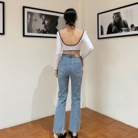 กางเกงยีนส์ Flared jeans เสื้อผ้าแบรนด์ belitastudio