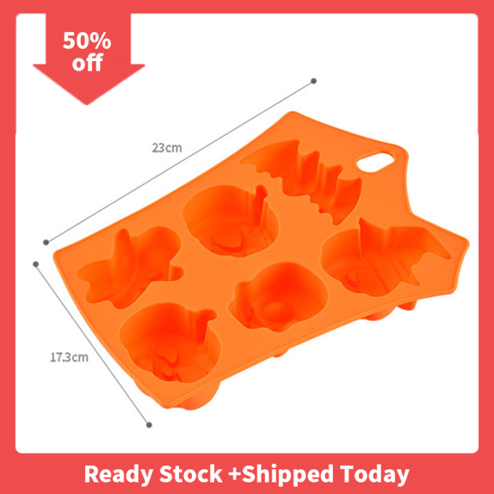 pheebss-แม่พิมพ์เค้กฟักทองวันฮาโลวีนวันหยุด6ช่องแม่พิมพ์ทำช็อคโกแลตฟักทอง