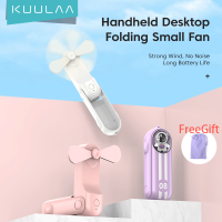 KUULAA Handheld Fan Mini Fold Fan Ventilador USB Rechargeable Mini Fan Silent Small Fan Electrical Appliances Desktop Ventilado with Free Gift Storage Bag