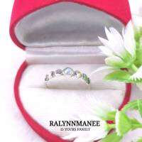 RA018 แหวนพลอยมูนสโตนแท้ ( Moonstone ) ตัวเรือนเงินแท้ 925 ชุบทองคำขาว มีไซส์ 52,53,55 ไซส์อื่นมีค่าแก้ไซส์ 150 บาทค่ะ