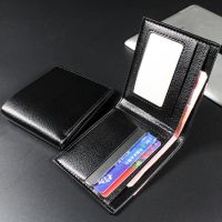 2022 Hot Selling New Mens Wallet Leather Black  Short Slim Male Purses Money Credit Card Holders Money Bag