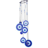 H &amp; D ตุรกี Wind Chimes สีฟ้าตุรกี Evil Eye Amulet ป้องกันแขวนผนังบ้านตกแต่งสวน Blessing ของขวัญ จี้