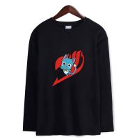 Fairy Tail-camisetas de Anime japonés para hombres y mujeres, camisetas de manga larga con cuello redondo, ropa fresca