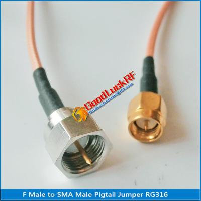 1X Pcs TV F Male To SMA Male Plug RF Connector RG316 Pigtail Jumper Extend Cable Low Loss Electrical Connectors