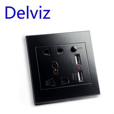 【NEW Popular】Delvizfunction Socketcontrol Usb Overload Protection Quick Charge Power 86 Blackpanel Wall Usb Socket