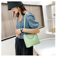 Fashion Women Elegant Shoulder Bag PU Leather Wild Solid Color Bucket Crossbody Pack Strap Handbag Shopping Dating