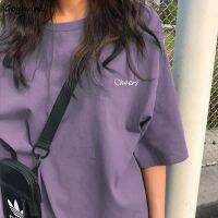 Women Short Sleeve T-shirts Loose Casual Letter Embroidery O-neck Korean Style Fashion All-match Student Streetwear Ulzzang Chic