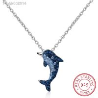 ❀▤☃ 925 Sterling Silver Crystal Dolphin Necklace Net Red Trendy Cavicle Chain Necklace For Women S-N313