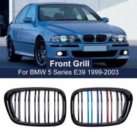 Glossy Black Front Hood Kidney Grille Grill for BMW 5 Series E39 M5 525 528 1995-2004 Dual Line Car Accessories Replacement Part