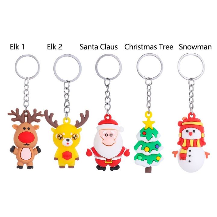 yf-children-gifts-xmas-tree-elk-snowman-keyring-pendant-merry-christmas-keychains-decoration
