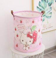 KITTY  PINK  ตระกร้า ตระกร้าผ้า ลาย แบด แบด มารุ พับเก็บได้  KITTY  คิตตี้  pink  ขนาด 40x45 cm  pink งานดี  น่ารัก น่าใช้งาน มีบริการเก็บเงินปลายทาง by PMY SHOP