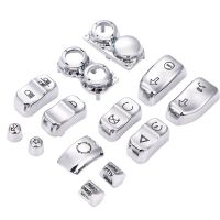 13PCS Motorcycle Chrome Hand Control Switch Housing Caps for Street Glide 2014-2020