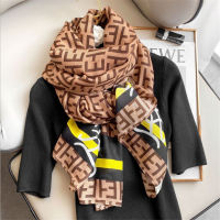 Luxury Brand Cotton Lady Big Shawl Imitation Cashmere Scarf Autumn And Winter Thickening Warm Letter Printing Shawl Scarf