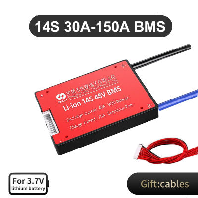 Daly 3.7V Li-Ion 14S 48V BMS 15A 20A 30A 40A 50A 60A 80A 100A 120A 150A PCM 18650 Batt บอร์ดป้องกัน BMS PCM ด้วย Balanced