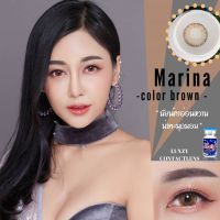 ?ลายขายดี?มีสายตาสั้น ลัคซี่เลนส์ LuxzyLens  Marina Brown Gray ค่าอมน้ำ 42% สูงมาก แถมตลับ ? เลนส์กรองแสง กัน UV เลนส์จะนิ่มพิเศษ