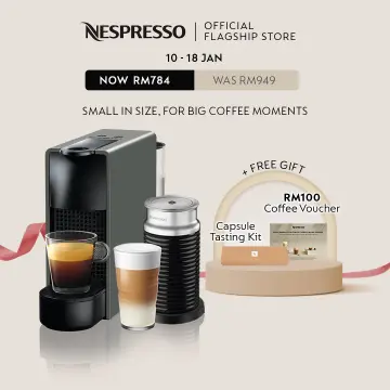 Nespresso essenza mini clearance coffee machine with aeroccino