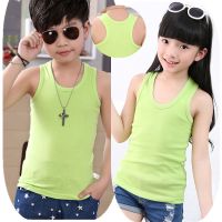 Kids Rib Cotton Plain Sleeveless SingletSummer Vest