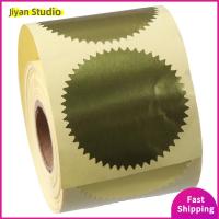 JIYAN2866 เมทัลลิก ป้ายซีลเหล็ก ทองสีทอง กลมกลมๆ ป้ายกระดาษป้าย ขอบหยัก 2นิ้วค่ะ สติกเกอร์รางวัลรางวัล ใบอนุญาติทซ์