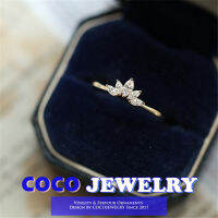 COCOJEWELRY แหวนเงินแท้925หรูหราชุบแฟชันเกาหลี14K สวยเก๋ได้รับการออกแบบคุณภาพสูง