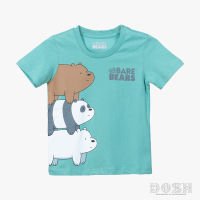 DOSH KIDS UNISEX T-SHIRTS WE BARE BEARS เสื้อยืดคอกลม แขนสั้นเด็กชาย-เด็กหญิง FBTK210904-GR1