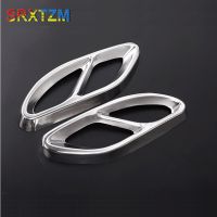 SRXTZM For Mercedes Benz New Class E C Class GLC Class A B Class GLE Stainless Steel Dual Exhaust End Pipe Sticker Cover 2pcs