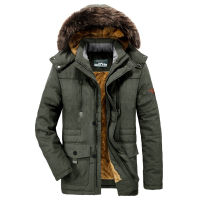 Wantdo Mens Puffer Jacket Winter Thickened Coat Warm Snow Outerwear with Fur Hood