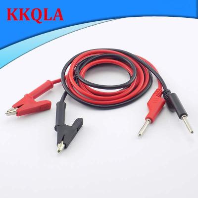 QKKQLA 1M 4mm Banana Plug Alligator Clip 15A 18AWG Double End Test Wire Line Electrical Voltage Crocodile DIY for Multimeter