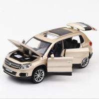 1:32 tiguan toy SUV Alloy Pull Back Toy Car Model Musical Flashing Six Open The Doors Diecast Metal For Kids Toys Die-Cast Vehicles