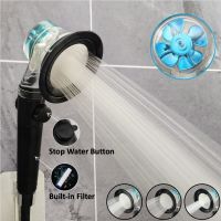 New Turbocharged Shower Head 3 Mode High Pressure Handle Showerhead with Adjustable Button Filter Rainfall Fan Bathroom Shower Showerheads